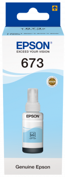 Epson T673 Açık Mavi L800 / L810 / L850 / L1800 için 70 ml Orijinal Mürekkep