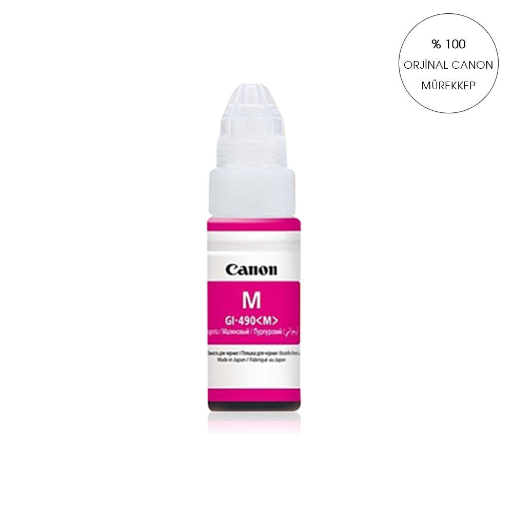 ORİJİNAL Canon G1400/G1410/G2400/G2410/G2411/G3400/G3411/G4400 Yazıcılar için uyumlu 70 ml Kırmızı Orijinal Mürekkep GI-490
