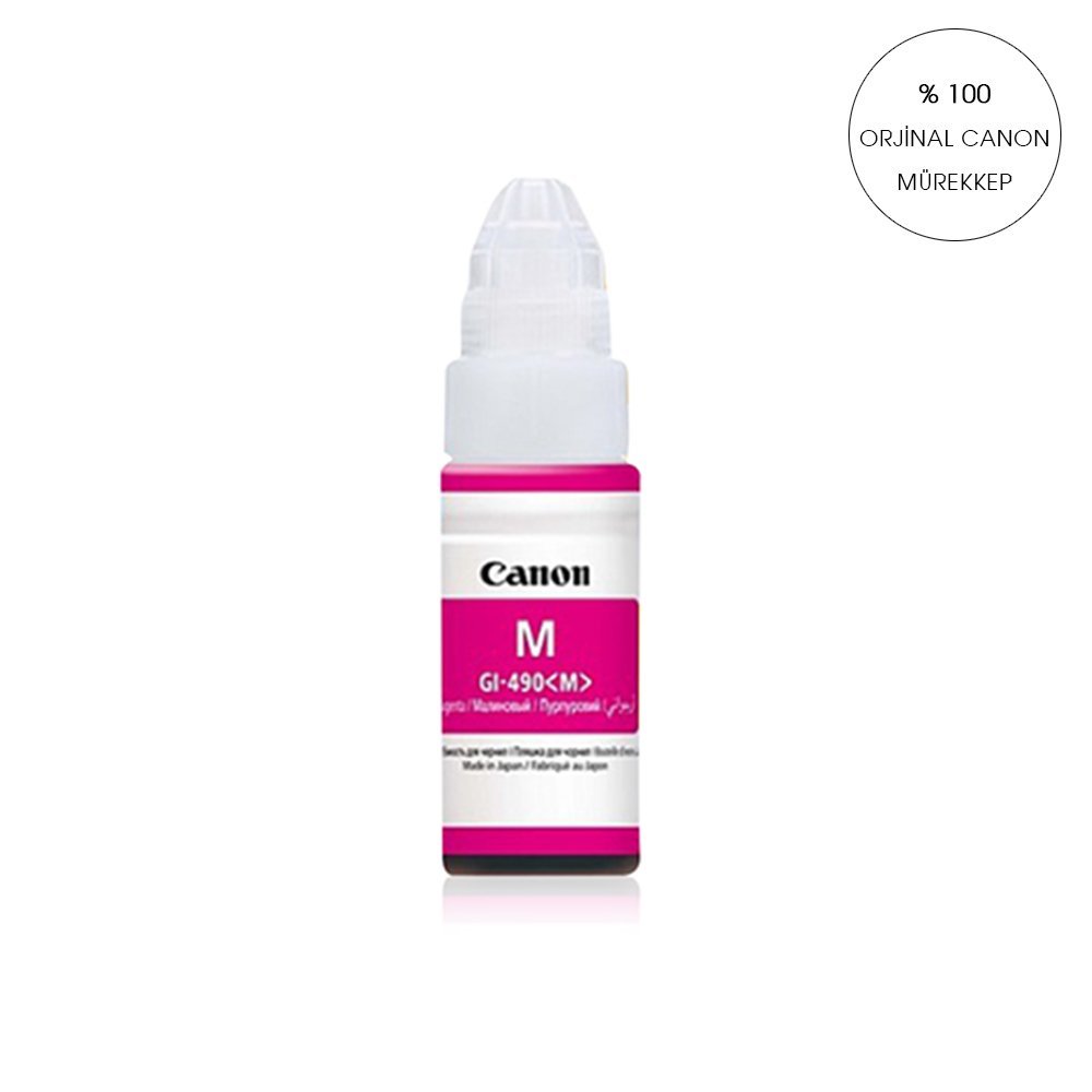 ORİJİNAL Canon G1400/G1410/G2400/G2410/G2411/G3400/G3411/G4400 Yazıcılar için uyumlu 70 ml Kırmızı Orijinal Mürekkep GI-490