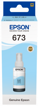 Epson T673 Açık Mavi L800 / L810 / L850 / L1800 için  70 ml Orijinal Mürekkep
